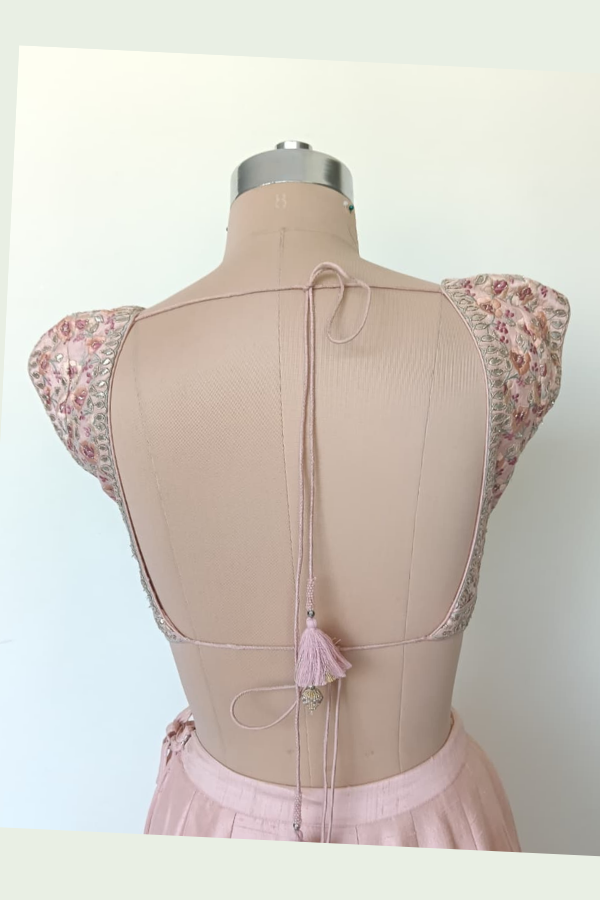 Anita Dongre Blush Pink Floral Embroidered Lehenga Set