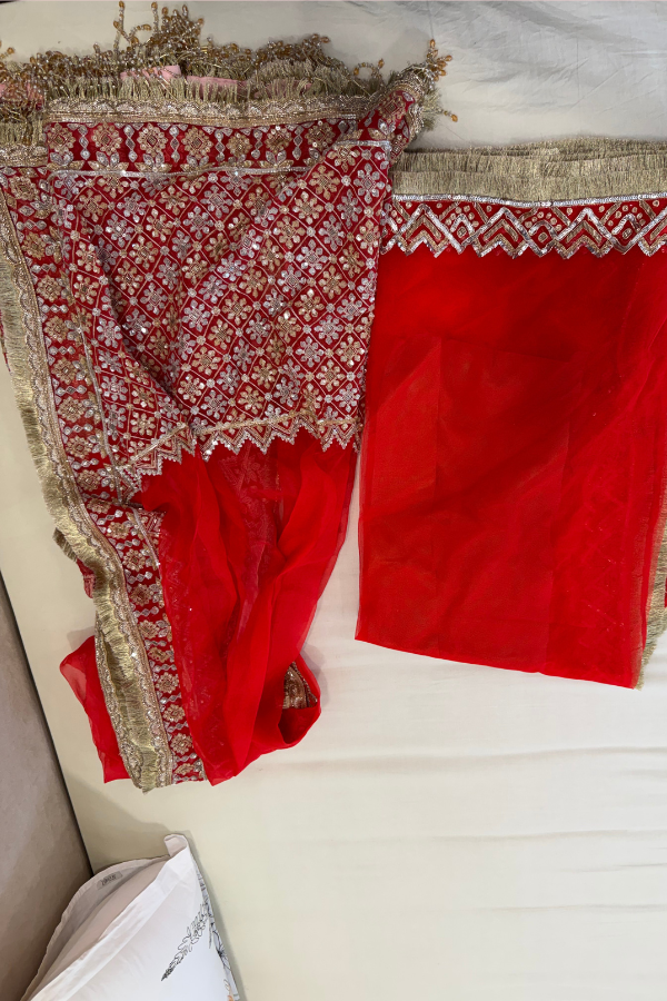 Manish Malhotra Scarlet Red Bridal Lehenga Set