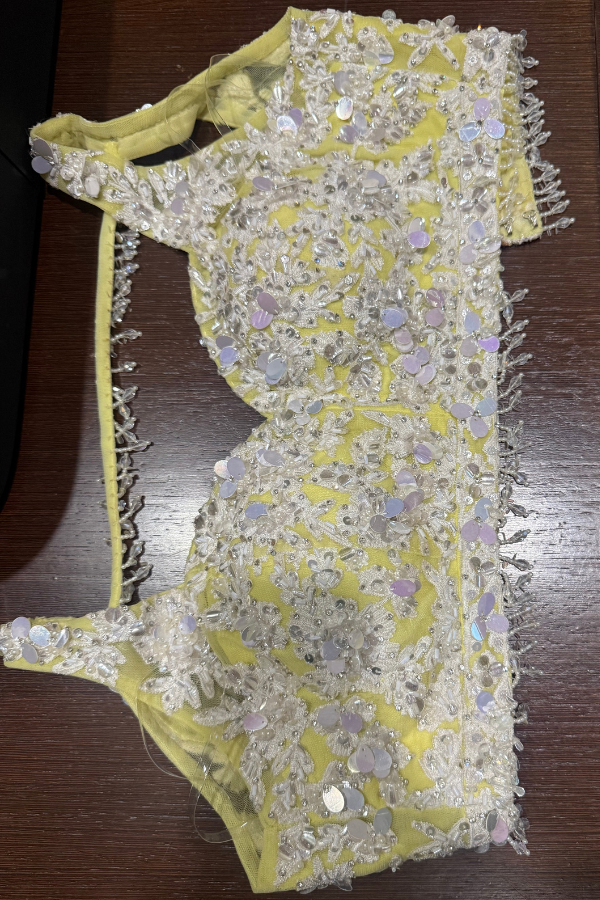 Seema Gujral Lime Yellow Floral Lehenga Set