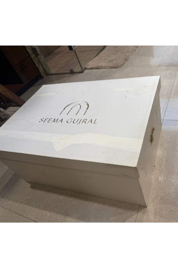 Seema Gujral Lime Yellow Floral Lehenga Set