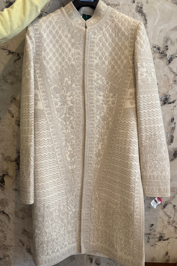 Rohit Bal Ivory Embroidered Sherwani Set
