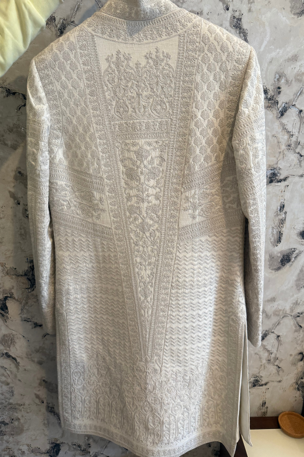 Rohit Bal Ivory Embroidered Sherwani Set