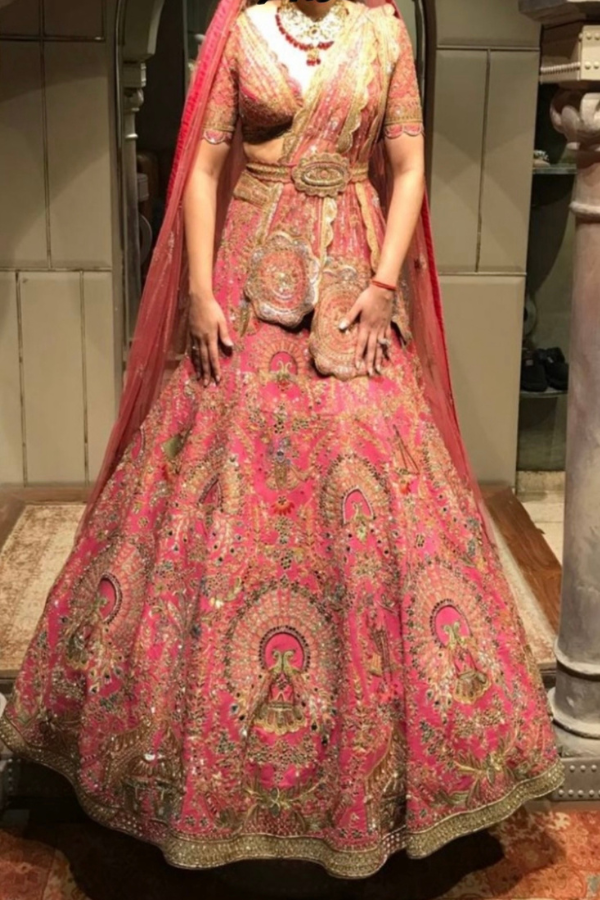 Sulakshana Monga Pink Bridal Lehenga Set