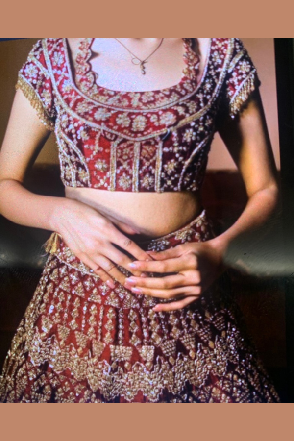 Manish Malhotra Deep Red Bridal Lehenga Set