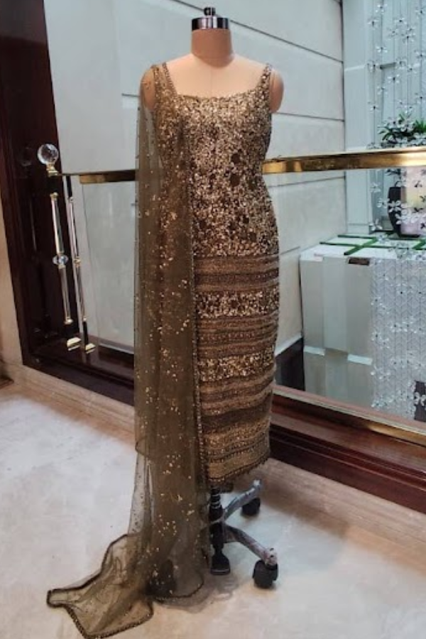 Sabyasachi Gold Embellished Suit Set