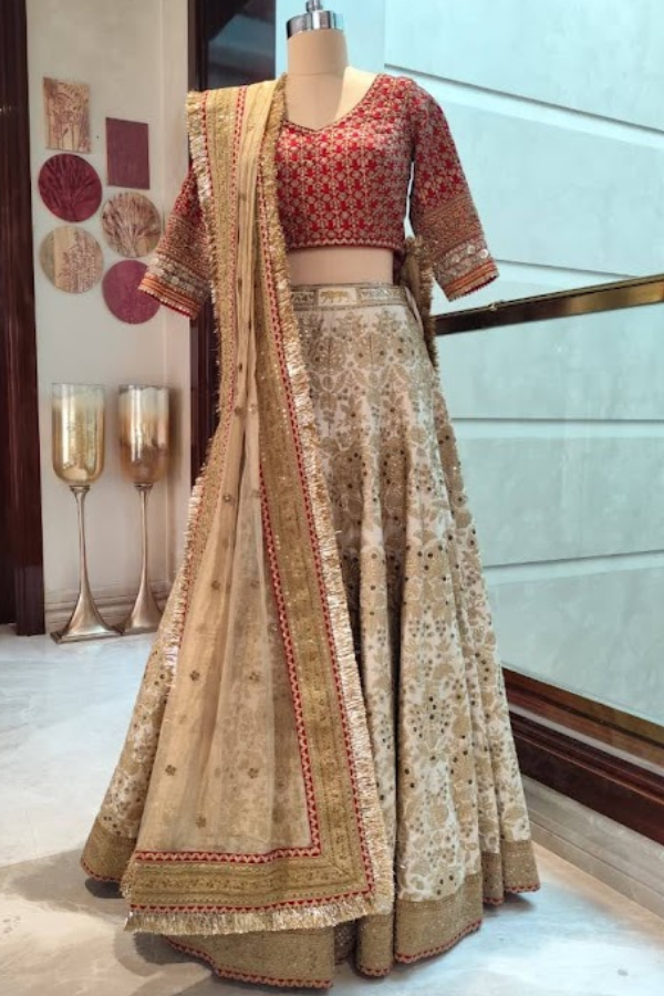 Sabyasachi Red & Gold Heritage Lehenga Set