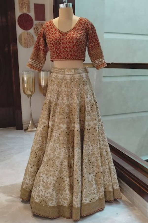 Sabyasachi Red & Gold Heritage Lehenga Set