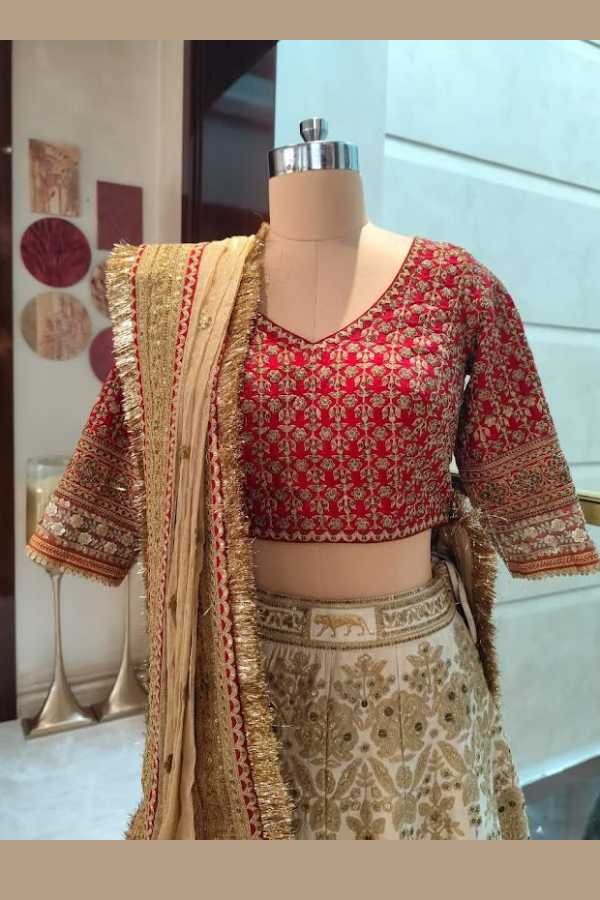 Sabyasachi Red & Gold Heritage Lehenga Set