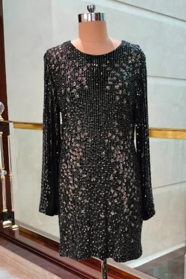 Rohit Gandhi Rahul Khanna Black Embellished Dress