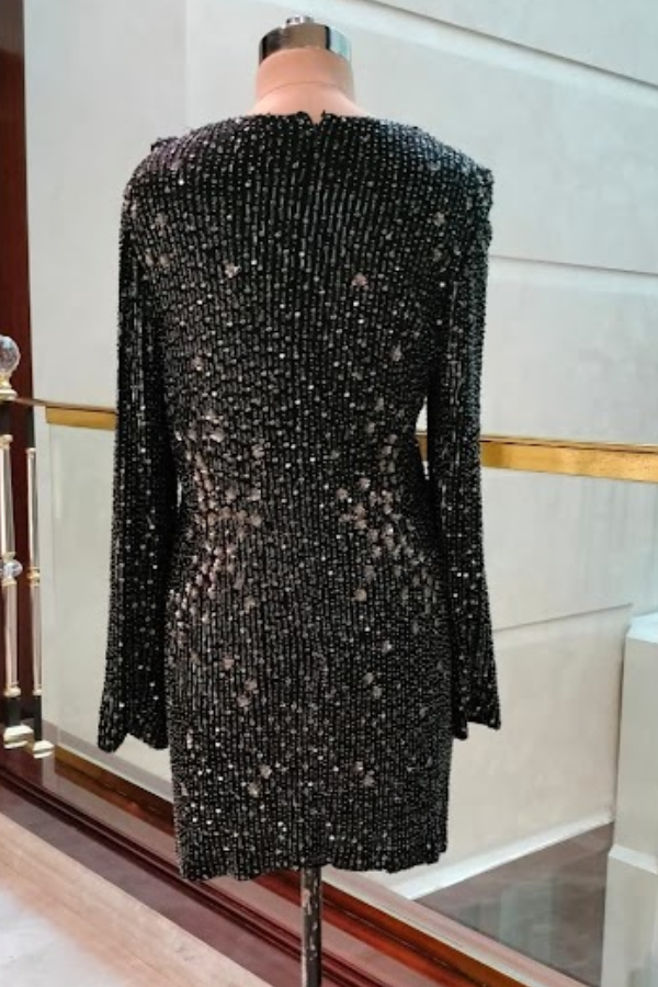 Rohit Gandhi Rahul Khanna Black Embellished Dress