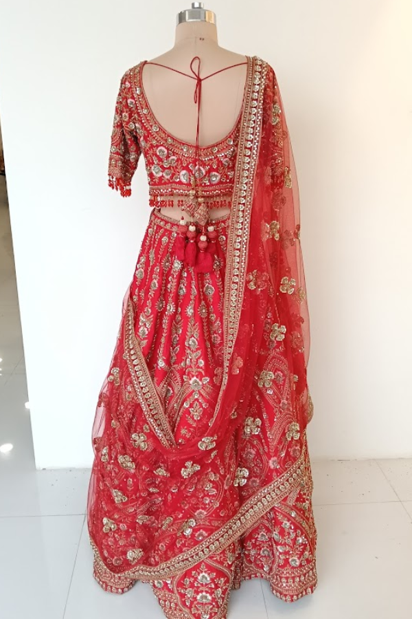 Kalighata Red Bridal Lehenga Set