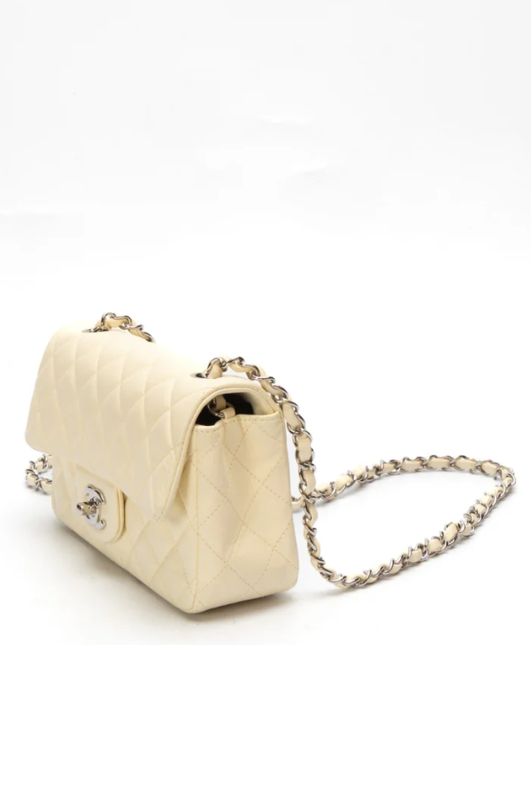 Chanel White Classic Mini Square Flap Bag