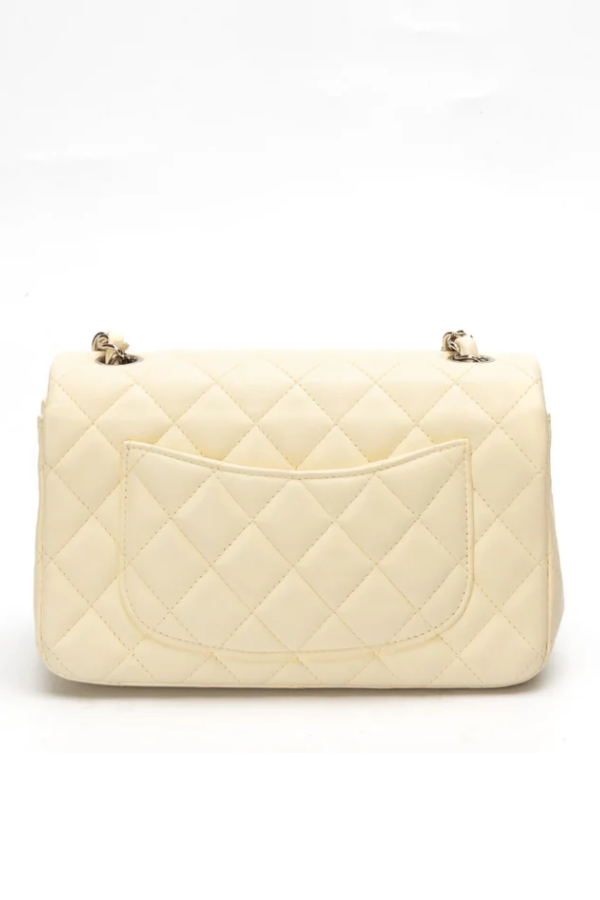 Chanel White Classic Mini Square Flap Bag