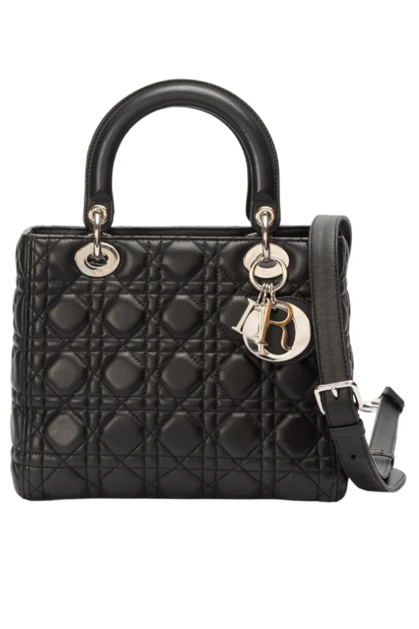Dior Cannage Black Medium Lady Dior Satchel