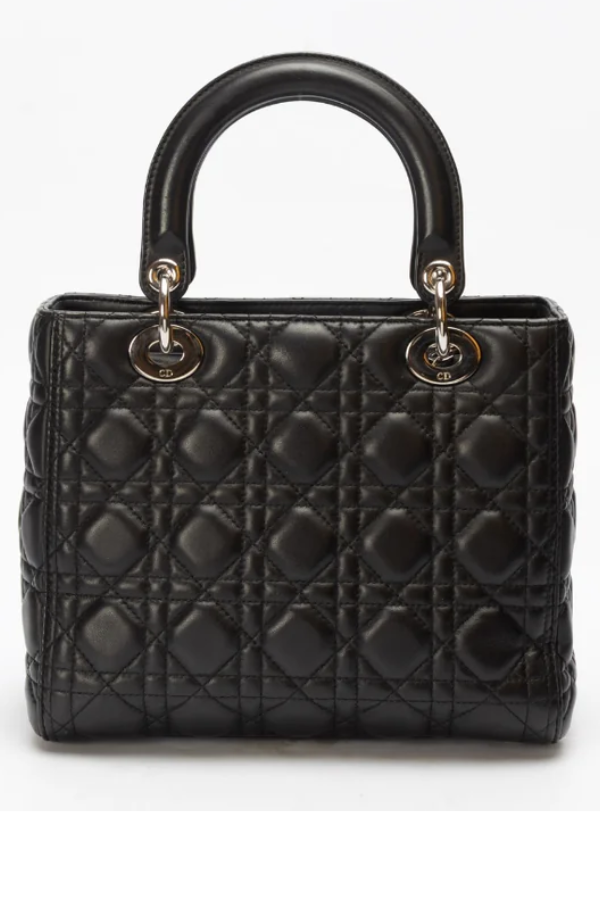 Dior Cannage Black Medium Lady Dior Satchel