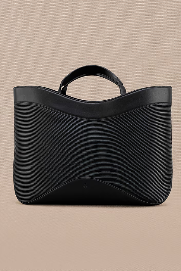 AMPM Black Faux Leather Tahele Tote Bag