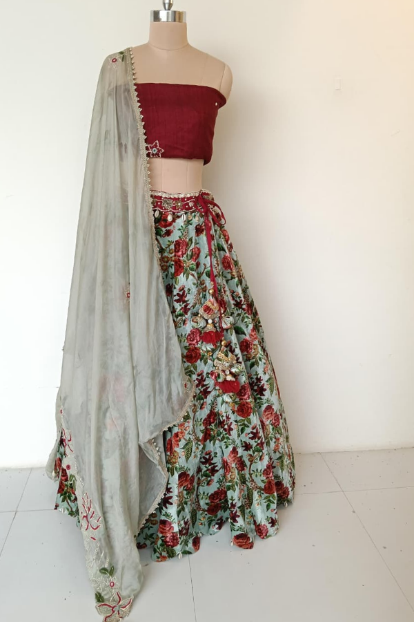 Gazal Gupta Floral Print Lehenga Set