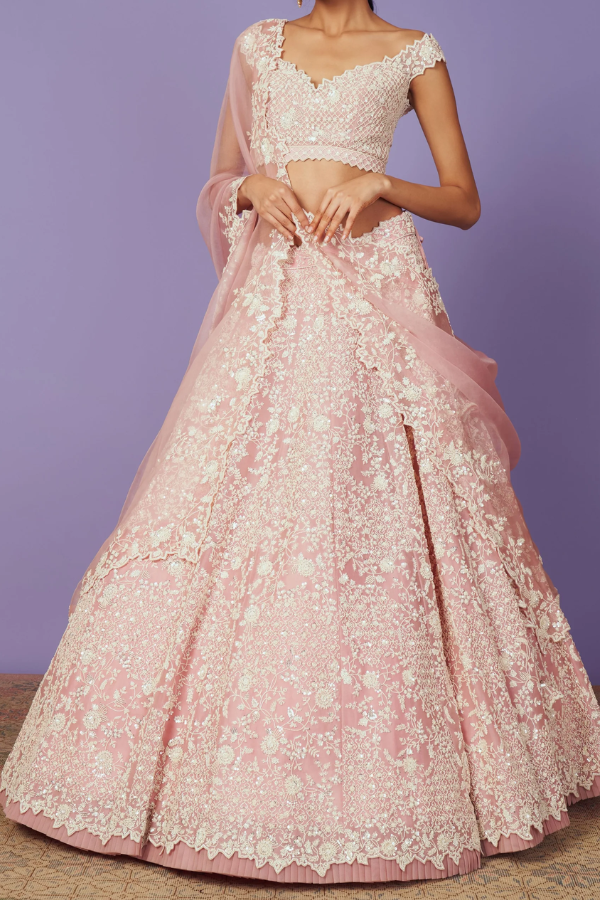 Anushree Reddy Leh Sierra Blush Pink Lehenga Set