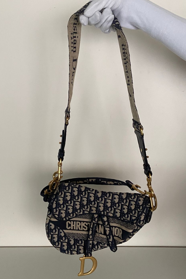 Dior Saddle Bag – Blue Dior Oblique Embroidery