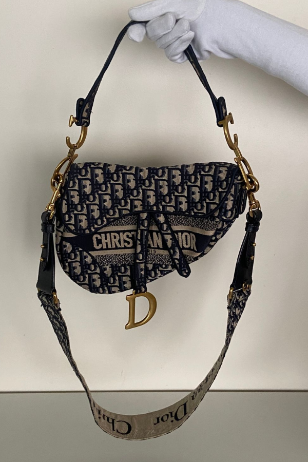 Dior Saddle Bag – Blue Dior Oblique Embroidery