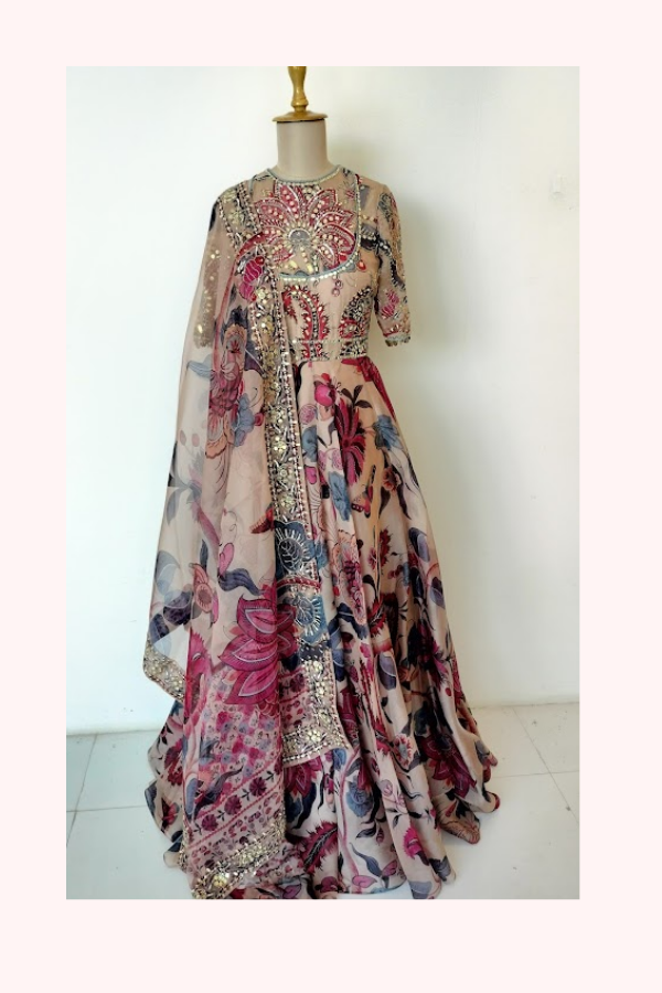 Mahima Mahajan Floral Embellished Anarkali Set