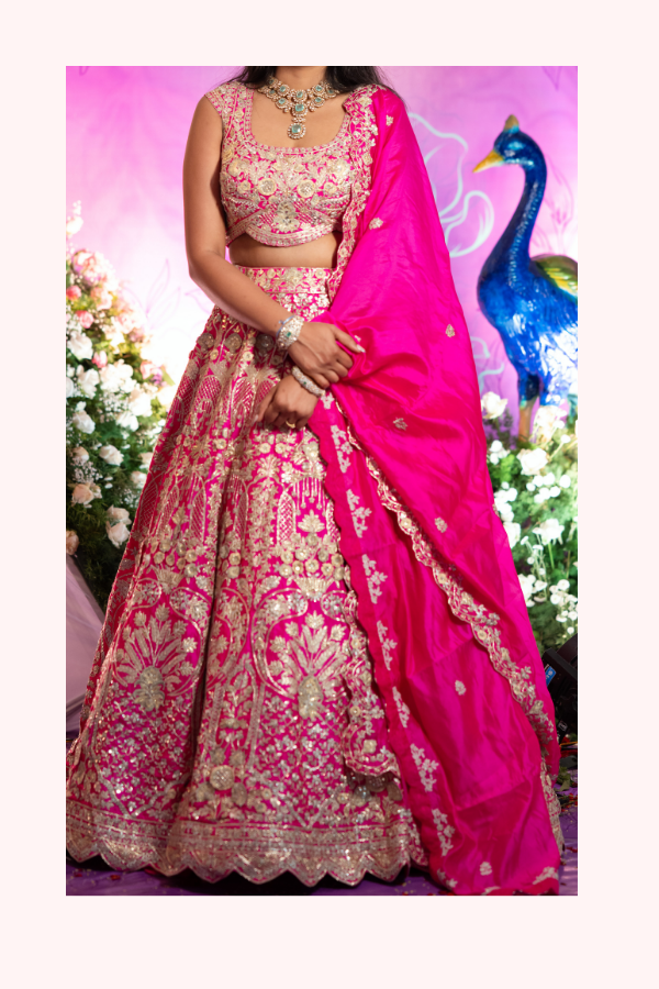 Aneesh Aggarwal Gota Patti Embroidered Lehenga Set