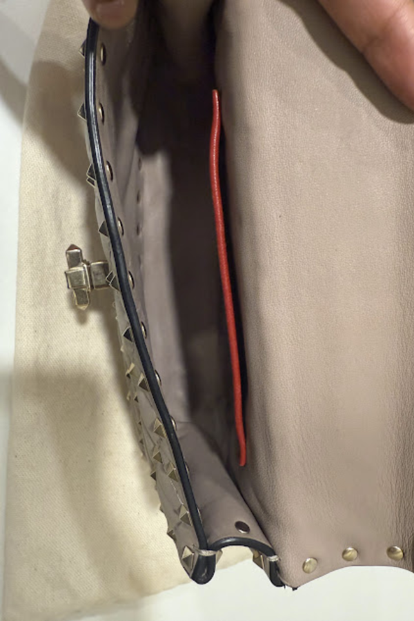 Valentino Old Rose Quilted Leather Small Rockstud Spike Chain Bag