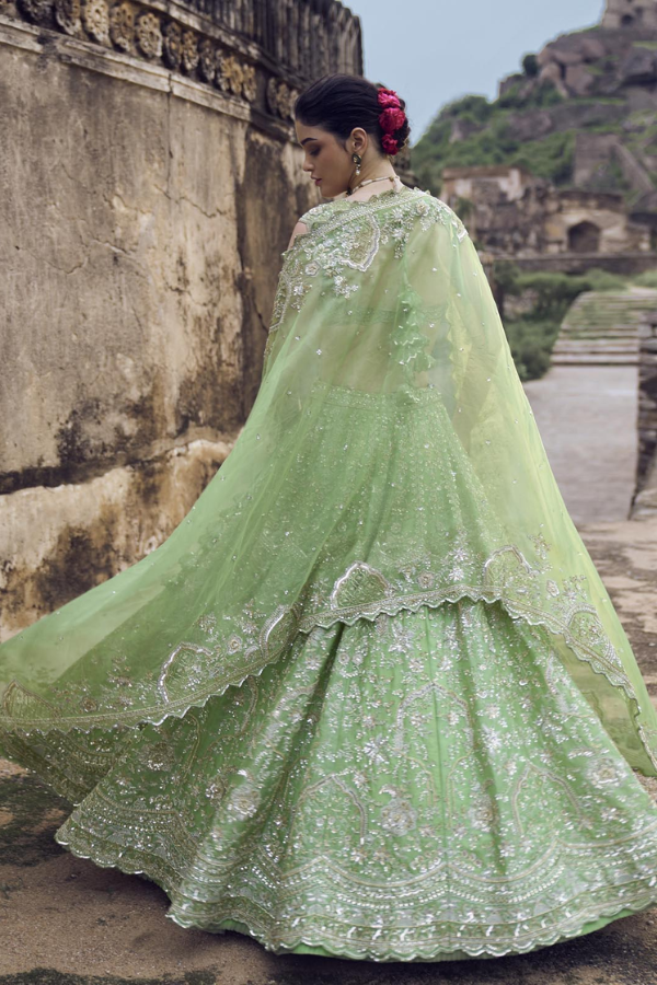 Anushree Reddy Green Lehenga Set