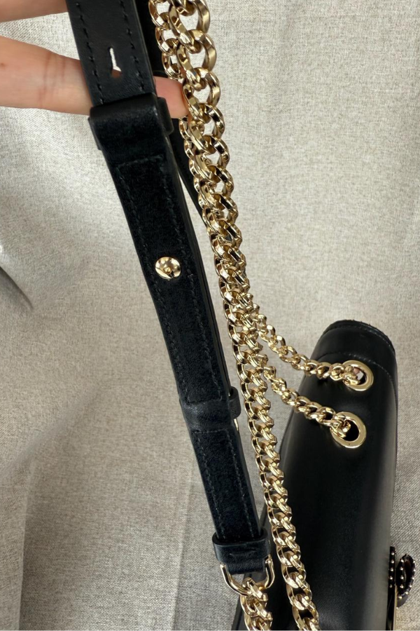 Salvatore Ferragamo Calfskin Studded Vara Bow Bag Black