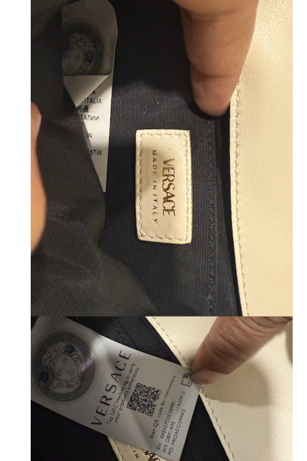 Versace White Quilted Leather La Medusa Chain Crossbody Bag