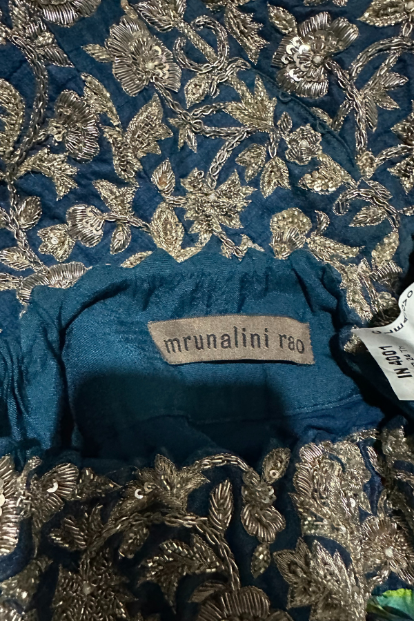 Mrunalini Rao Navy Floral Embroidered Lehenga Set