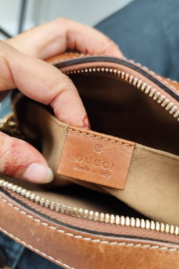 Gucci Beige Brown Coated Canvas and Leather GG Supreme Chain Crossbody