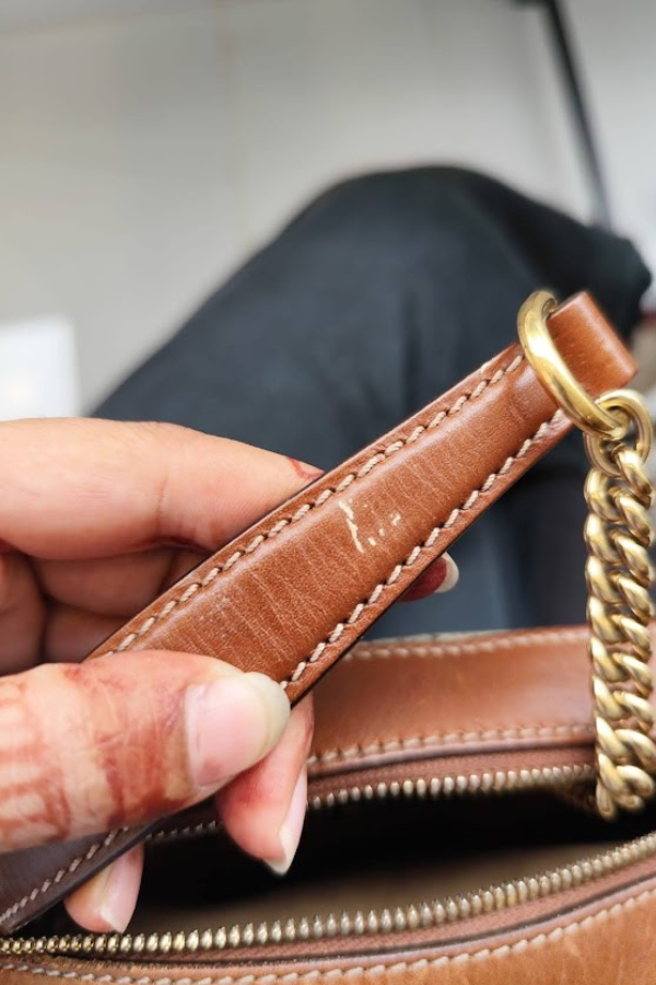 Gucci Beige Brown Coated Canvas and Leather GG Supreme Chain Crossbody