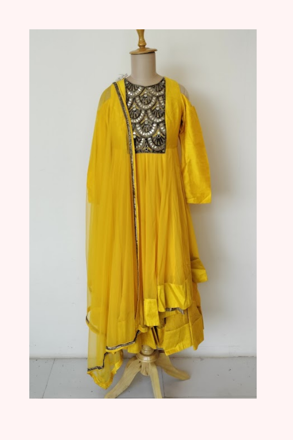 Arpita Mehta Yellow Anarkali Set