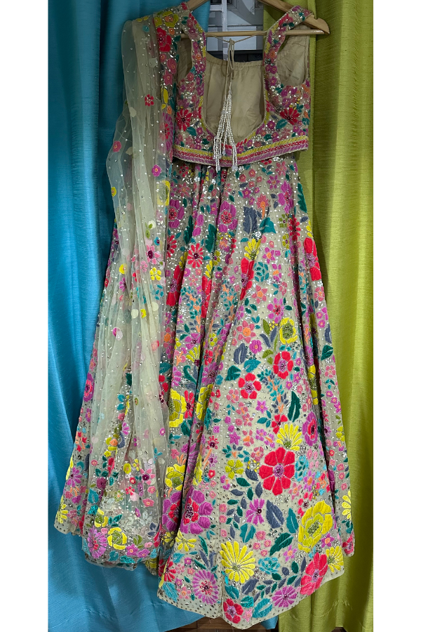 Seema Gujral Multi - Coloured Floral Lehenga Set