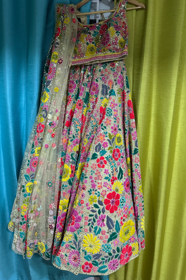 Seema Gujral Multi - Coloured Floral Lehenga Set