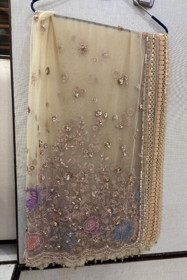 Tarun Tahiliani Pastel Floral Embroidered Net Lehenga Set