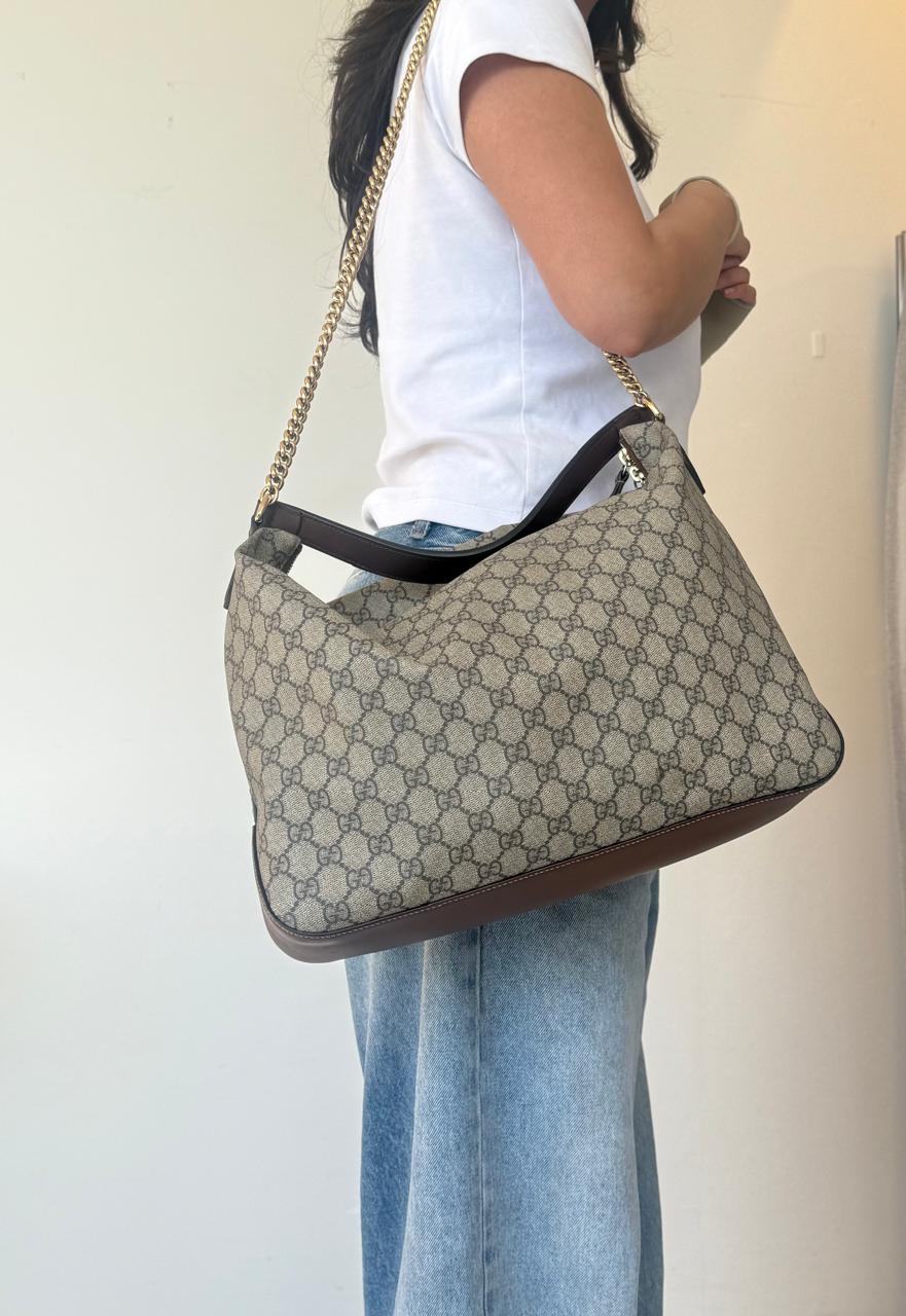 Gucci GG Supreme Monogram Linea Hobo Bag