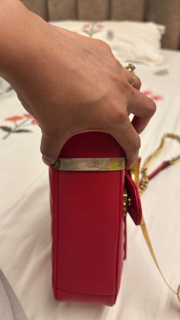Gucci Marmont GG Small Red Matelassé Crossbody Bag