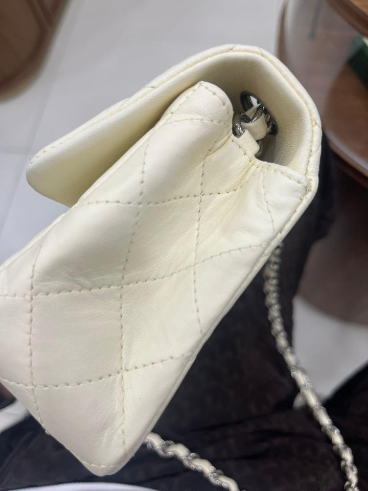 Chanel White Classic Mini Square Flap Bag
