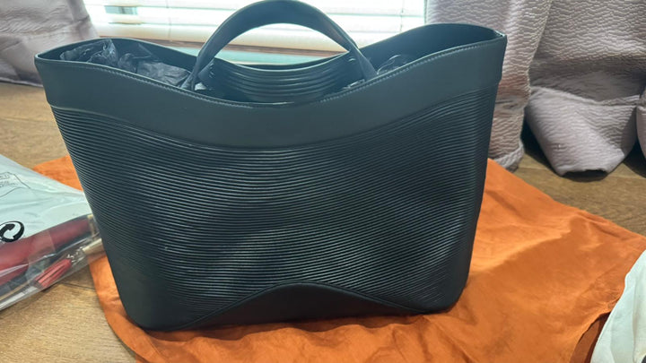 AMPM Black Faux Leather Tahele Tote Bag