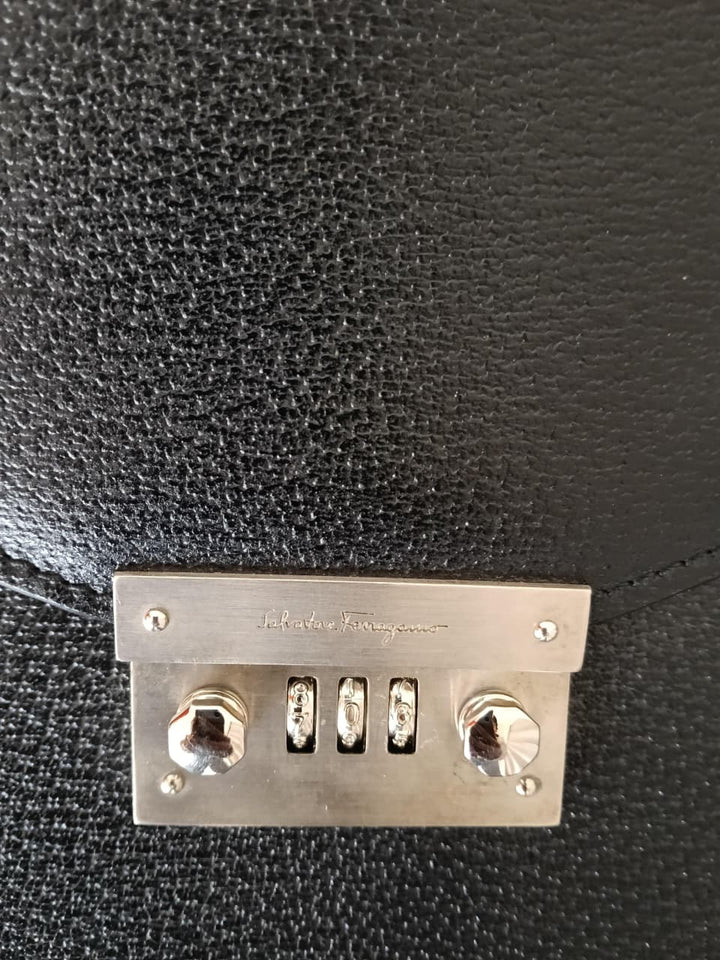 Salvatore Ferragamo Black Leather Briefcase