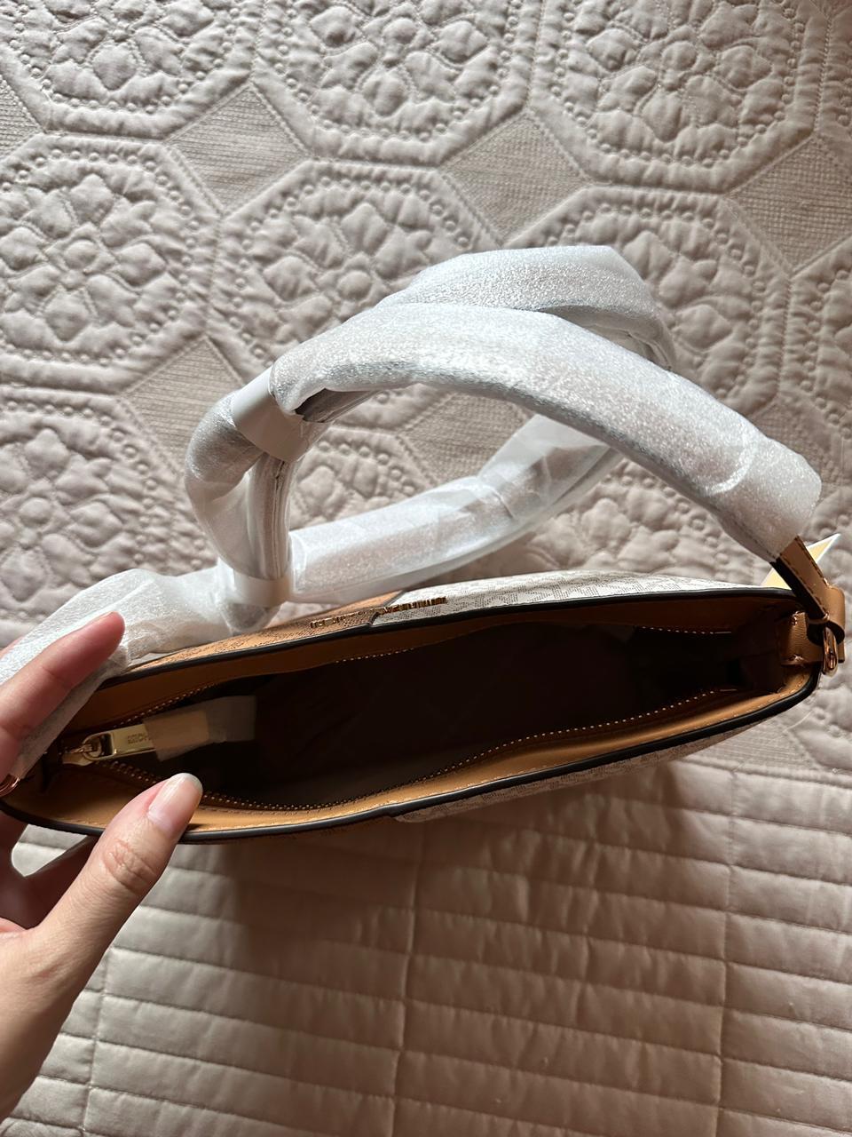 Michael Kors Jet Set Small Two-Tone Logo Crossbody Bag