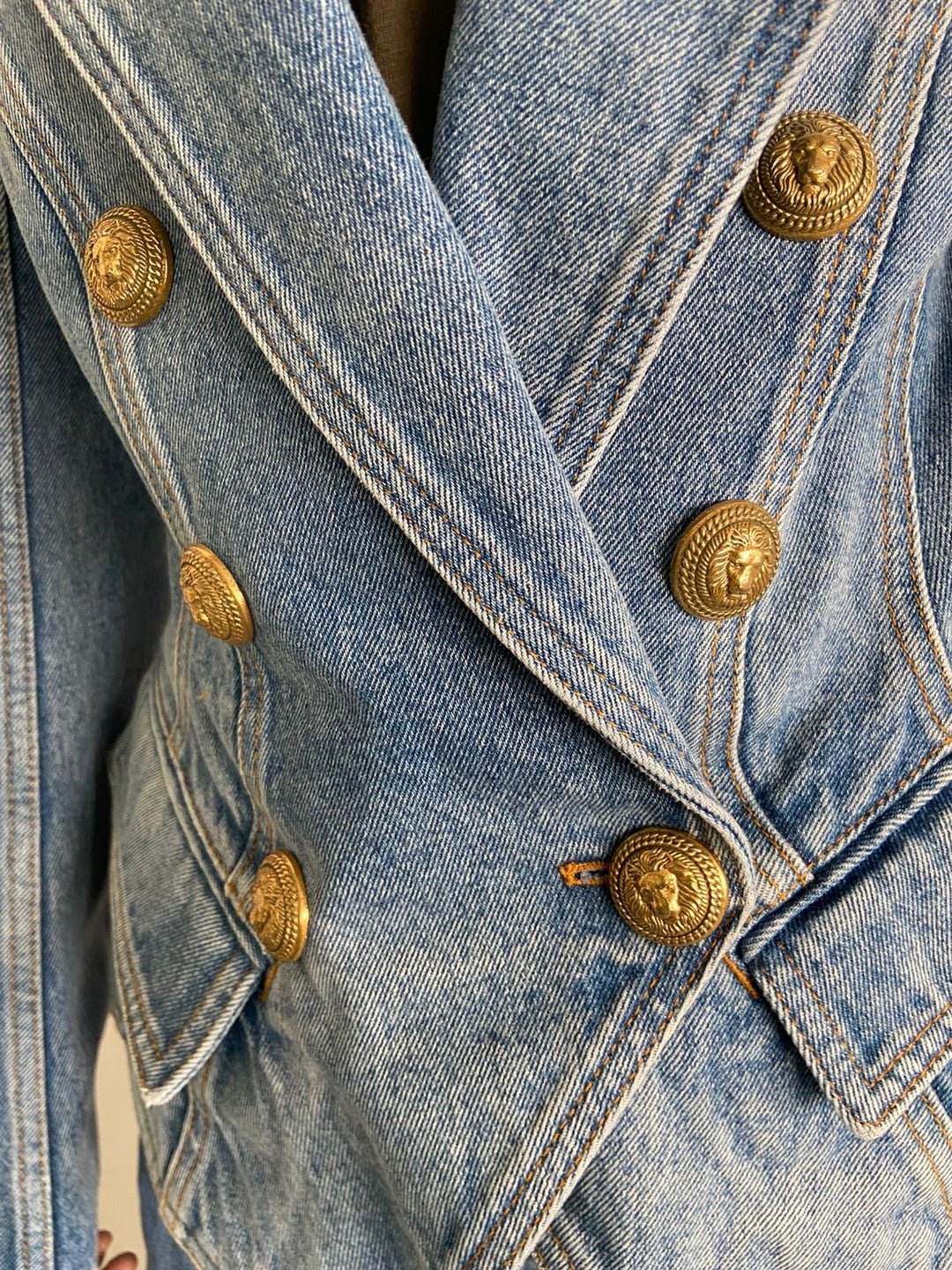 Balmain 6 Button Denim Blazer