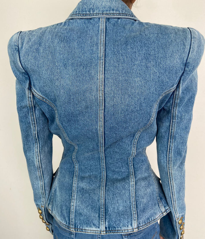 Balmain 6 Button Denim Blazer