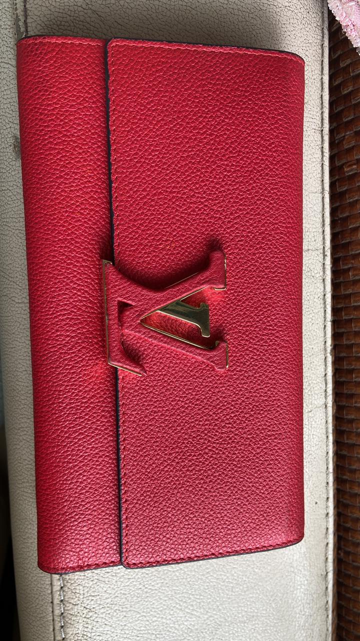 Louis Vuitton Red Leather Capucines Wallet