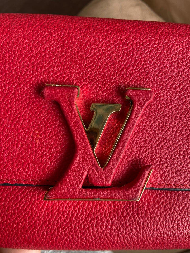 Louis Vuitton Red Leather Capucines Wallet