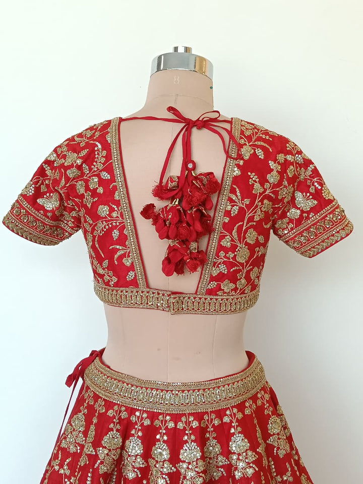 Sabyasachi Red Bridal Lehenga Set
