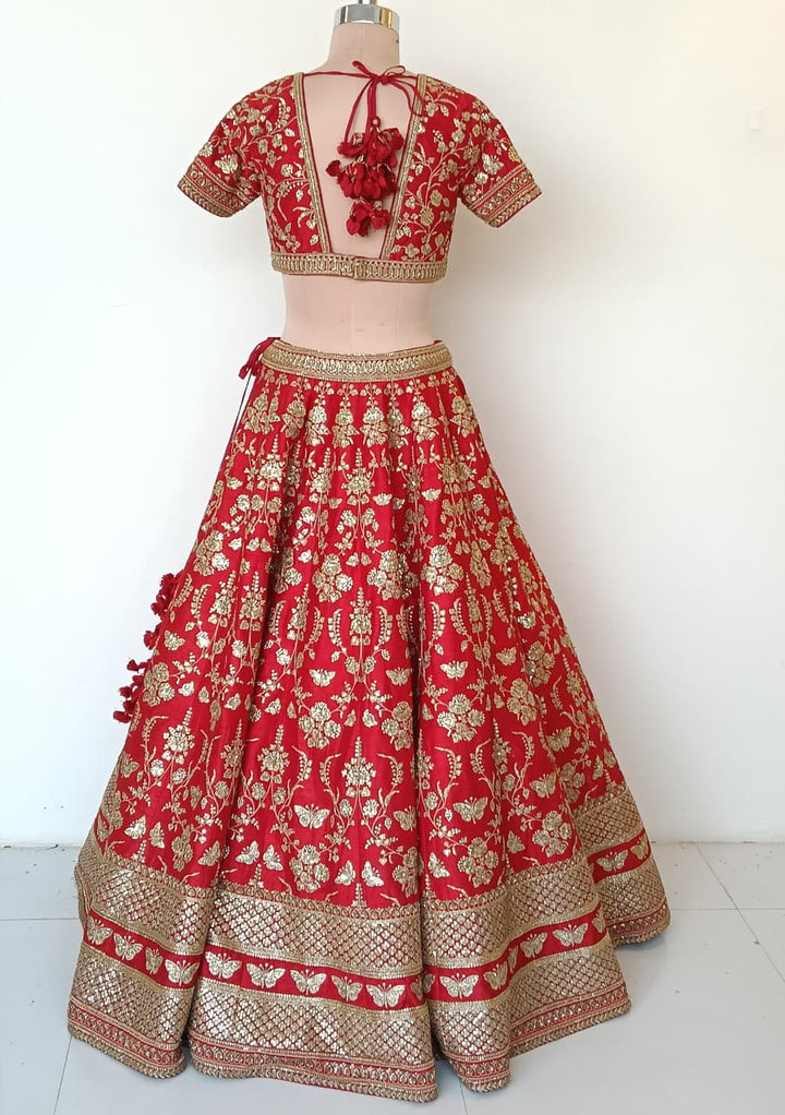 Sabyasachi Red Bridal Lehenga Set