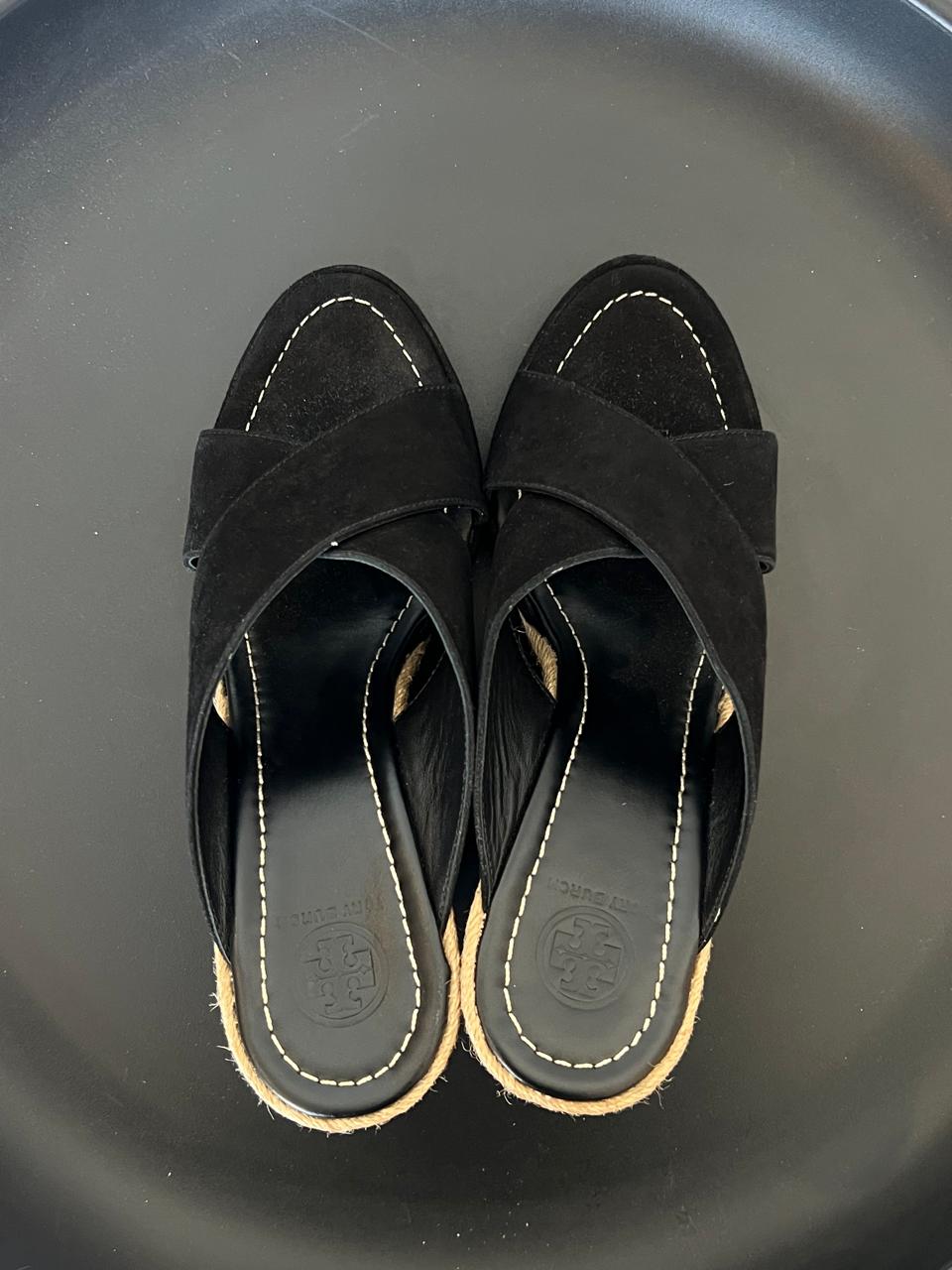 Tory Burch Black Wedges Size 9